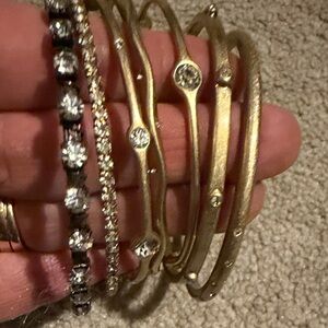 Elegant Gold and Silver Bangle Set